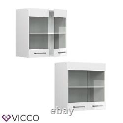 Glass wall cabinet kitchen wall cabinet modular kitchen R-Line 60 cm white Vicco