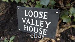 HAND ENGRAVED Slate House Sign, Personalised Nameplate Door Road Number Plaque