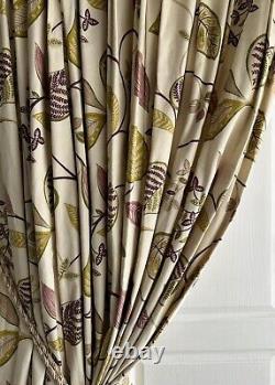 HARLEQUIN Lined Curtains 60w 82d Pinch Pleat Cream Floral Pr 1 of 2