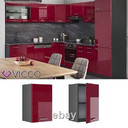 Hanging cabinet kitchen wall cabinet 40cm R-Line anthracite bordeaux Vicco