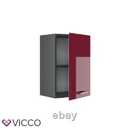 Hanging cabinet kitchen wall cabinet 40cm R-Line anthracite bordeaux Vicco