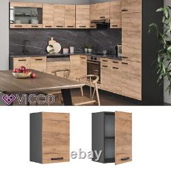 Hanging cabinet kitchen wall cabinet 40cm R-Line anthracite goldkraft Vicco