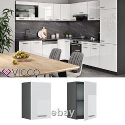 Hanging cabinet wall cabinet 40cm R-Line anthracite white high-gloss Vicco