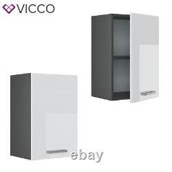 Hanging cabinet wall cabinet 40cm R-Line anthracite white high-gloss Vicco