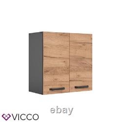 Hanging cabinet wall cabinet two doors 60cm R-Line anthracite goldkraft Vicco