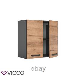 Hanging cabinet wall cabinet two doors 60cm R-Line anthracite goldkraft Vicco