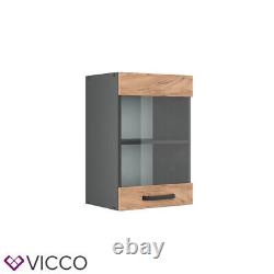 Hanging glass cabinet hanging cabinet 40cm R-Line anthracite goldkraft Vicco