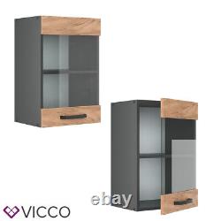 Hanging glass cabinet hanging cabinet 40cm R-Line anthracite goldkraft Vicco