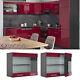 Hanging glass cabinet wall cabinet 80 cm R-Line anthracite bordeaux Vicco
