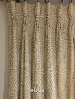 Heavy ZOFFANY Sahara Curtains TAUPE Lined And Interlined APPROX W 114 L 84 MTM