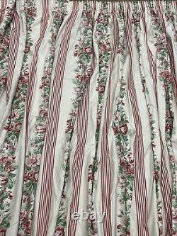 Jane Churchill Curtains Fairhaven 1999 Pink 149 W x 70 L Floral Stripe Lined