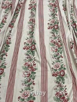 Jane Churchill Curtains Fairhaven 1999 Pink 149 W x 70 L Floral Stripe Lined