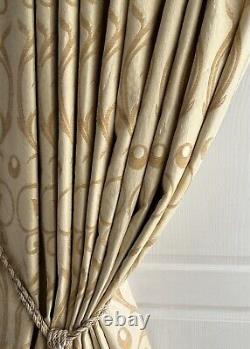 John Lewis Jacquard Lined Curtains 86d Handmade French Pleat Cream LAST PAIR