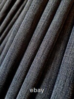John Lewis MTM Curtains 138x83 Textured Weave Steel Charcoal Grey HUGE Long