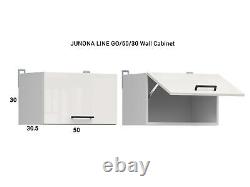 Kitchen Furniture Set 230 Wall & Base Complete Cabinets White/Chalk Gloss Junona