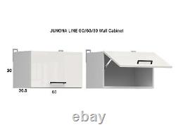 Kitchen Furniture Set 240 Wall & Base Complete Cabinets White/Chalk Gloss Junona