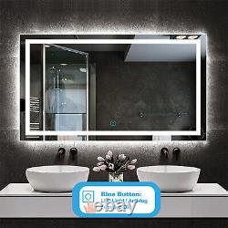 LED Illuminated Bathroom Mirror Light Up Touch Switch Sensor Demister Pad Wall