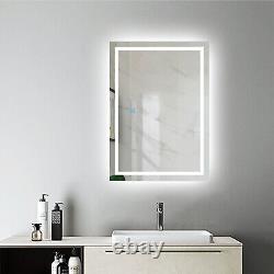 LED Illuminated Bathroom Mirror Light Up Touch Switch Sensor Demister Pad Wall