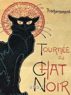 Le Chat Noir The Black Cat 100cm X 70cm Lined Belgian Tapestry Wall Hanging