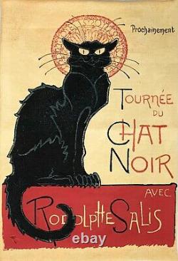 Le Chat Noir The Black Cat 100cm X 70cm Lined Belgian Tapestry Wall Hanging