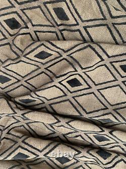 Lee Jofa Heavy Weight Cut Velvet & Linen Weave Fabric Curtains Lined MTM Grey