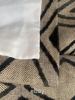 Lee Jofa Heavy Weight Cut Velvet & Linen Weave Fabric Curtains Lined MTM Grey