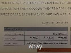 Marks & Spencer M&S Natural Beige Linen Lined Eyelet Curtains 53 X 90 135 x 229