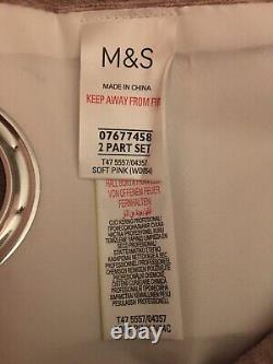 Marks & Spencer M&S Pink Chenille Eyelet Lined Curtains 66 x 54 168 x 138 cm