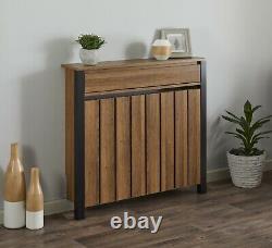 Mini Radiator Cover With 1 Drawer Safety Guard Modern Industrial Wood Effect