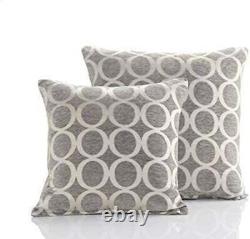 Modern Oh Retro Geometric Circles Ring Top Eyelet Lined Curtains Cushion Cover