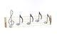 Old Hook BAR Metal Wall Mounted Coat Rack Note Lines Hook Music Notes