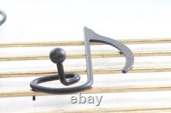 Old Hook BAR Metal Wall Mounted Coat Rack Note Lines Hook Music Notes