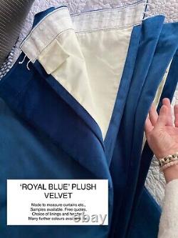 One Royal Blue Velvet Thermal Door Curtain. Fit Up To 5ft Width Pole/track 90d