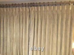 PATIO DOOR Curtains ZOFFANY Sahara TAUPE Lined Interlined APPROX W 114 L 84