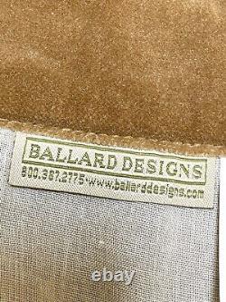 Pair Ballard Designs Velvet Essential Grommet Drapes Panels Curtains Sand 54x84
