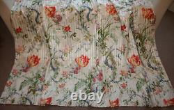 Pair MANUEL CANOVAS Curtains Lady Jane Silk/Cotton W400xD210cm Tulips White +Red