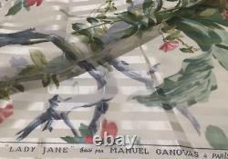 Pair MANUEL CANOVAS Curtains Lady Jane Silk/Cotton W400xD210cm Tulips White +Red