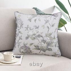 Pairs of Floral Lilac Grey Secret Garden Lined Tape Top Ready Made Curtains
