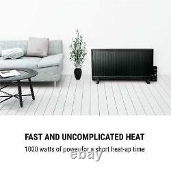 Portable Oil Radiator Space Heater LED Display Timer 1000 W Wall Mount Black