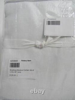 Pottery Barn Broadway Blackout Curtains, 2 Panels, 50 x 96 Ivory NWT
