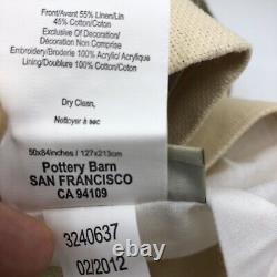 Pottery Barn Margaritte Crewel Curtains 50 x 84 Pair 2 Neutral Lined NEW
