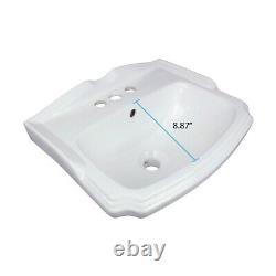 Renovator's Supply Cloakroom 19 Wall Mounted Bathroom Sink White with Overflow