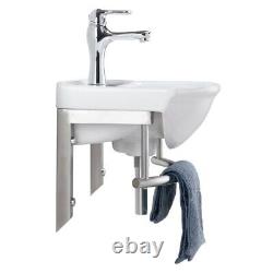 Ridge 17 3/4 Wall Mounted Bathroom Sink with Supports White with Overflow