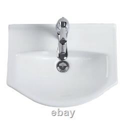 Ridge 17 3/4 Wall Mounted Bathroom Sink with Supports White with Overflow