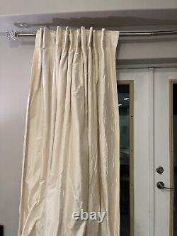 SILK Drapes 2 custom Curtain Panels handmade Pleated Triple Lined Ivory 90x110