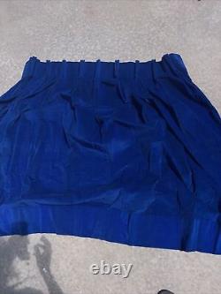 Set of 2 Vtg Sears Velvet French Pleat Lined Drapes Panels Blue 39x39 Top