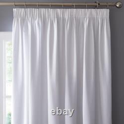 Thermal Blackout Curtains Tape Top Plain Ready Made Pencil Pleat Curtain Pairs