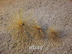 Two's Company Inc. Rory Line 3-Piece Set of Wall Flowers Wall Art- Gold-Tone