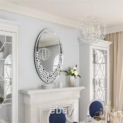 Unique Oval Wall Mirror Artistic Mirror Teardrop Decor Double Line Frame Mirror