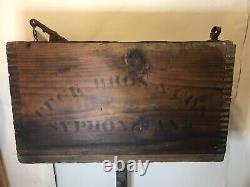 Victorian water closet syphon copper lined wood wall mount peck bros New Haven